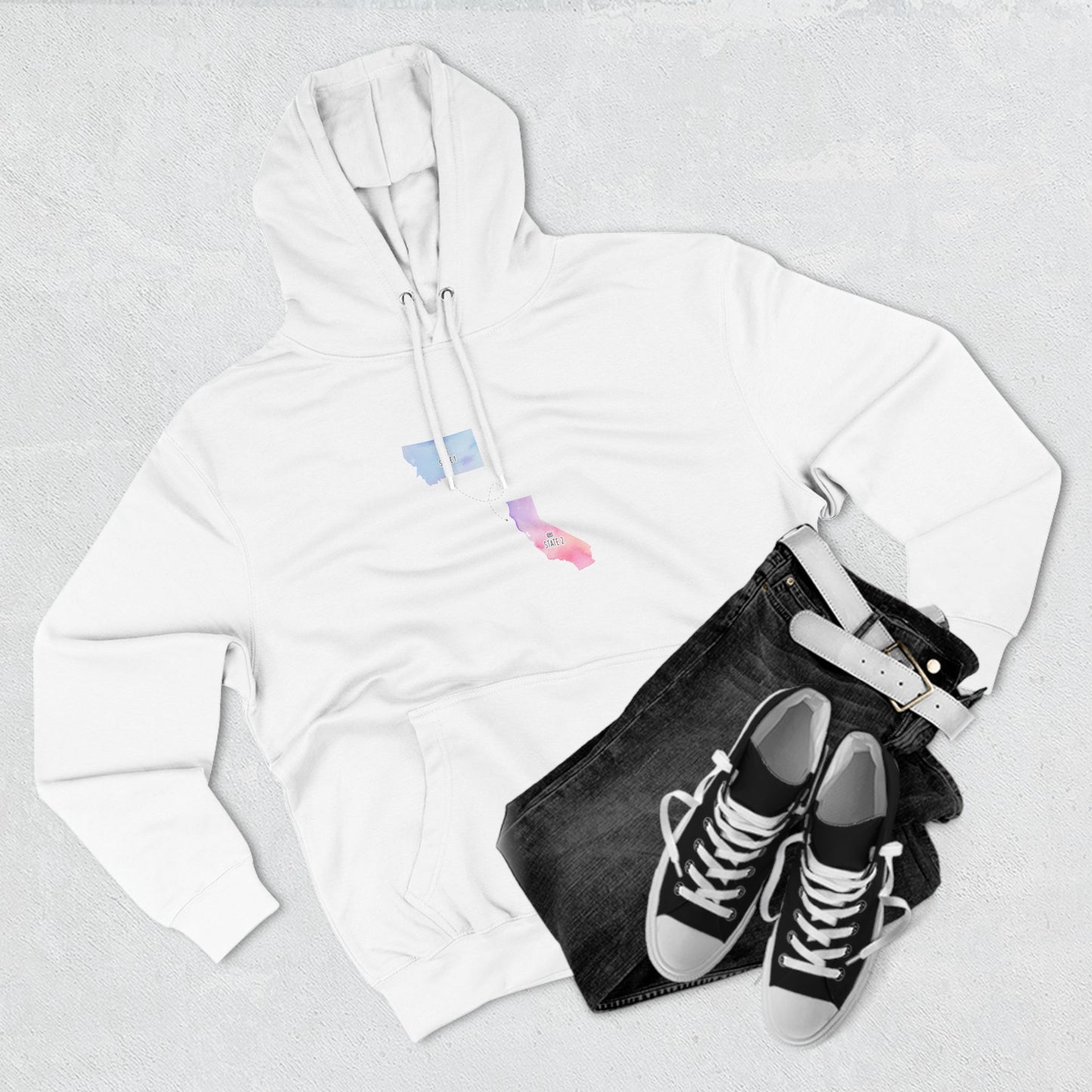 3. I Wish You Lived Next Door - Three-Panel Fleece Hoodie (Grey + White)