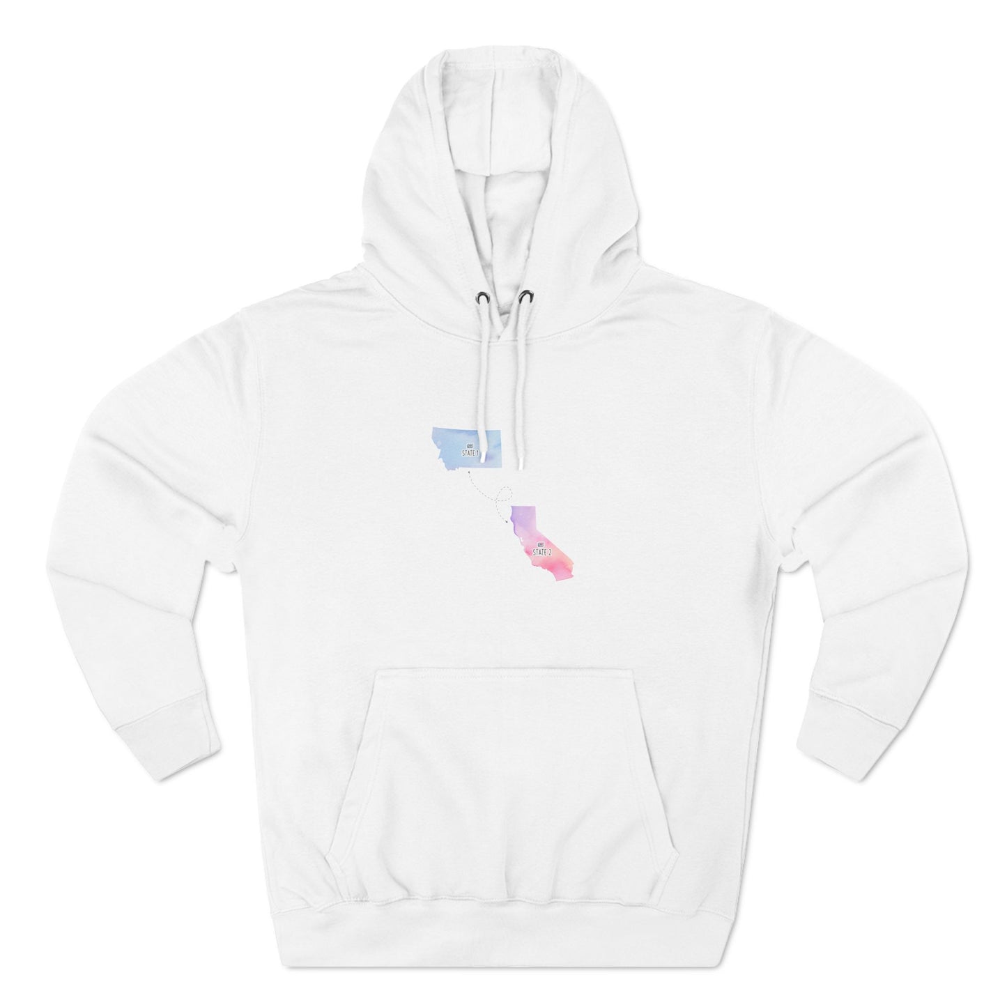 2. I Wish You Lived Next Door - Three-Panel Fleece Hoodie (Grey + White)