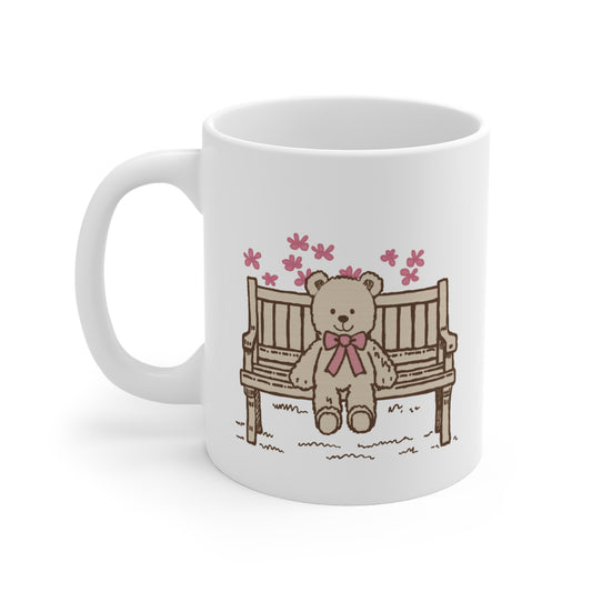 Benched Teddy Bear Mug