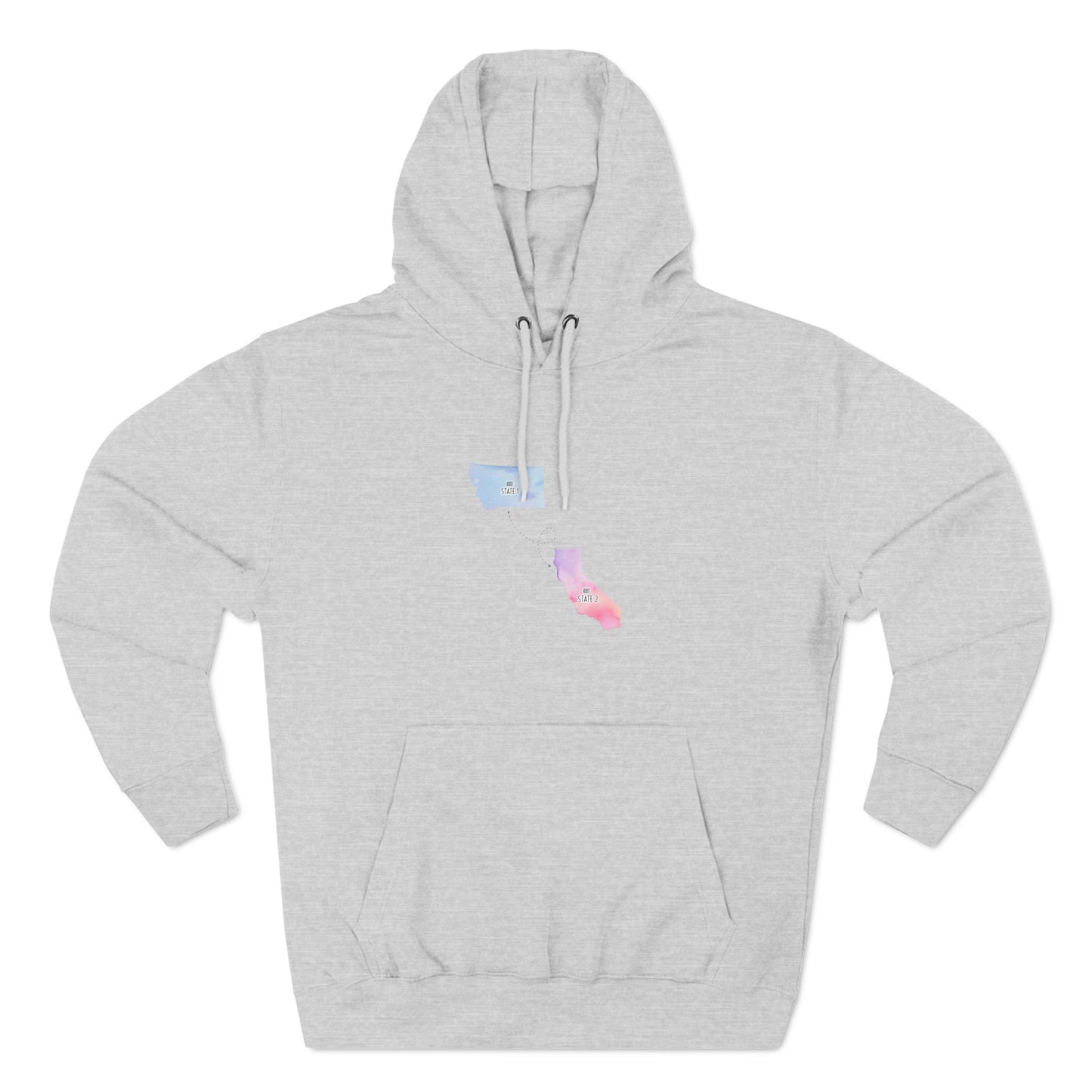 2. I Wish You Lived Next Door - Three-Panel Fleece Hoodie (Grey + White)