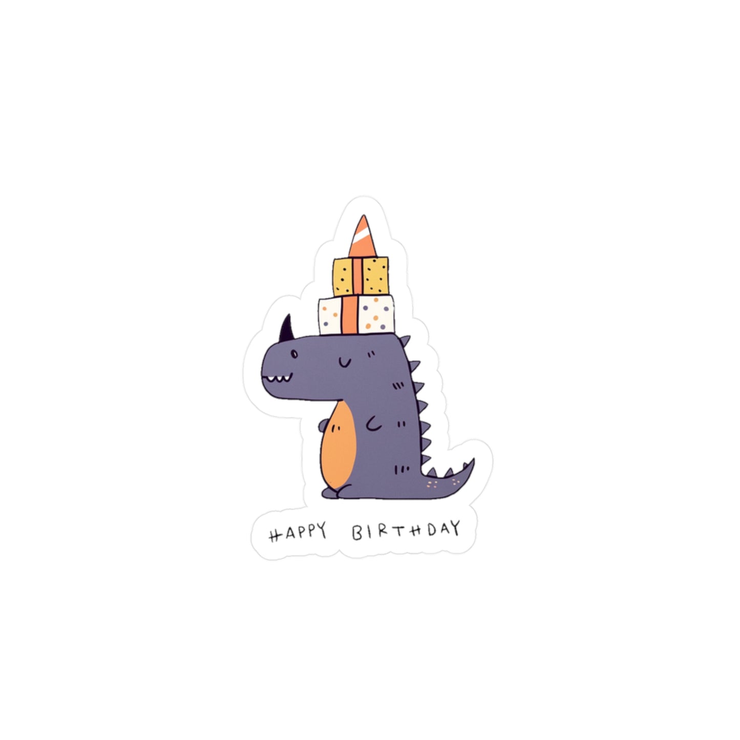 A Dinosaur Happy Birthday Sticker