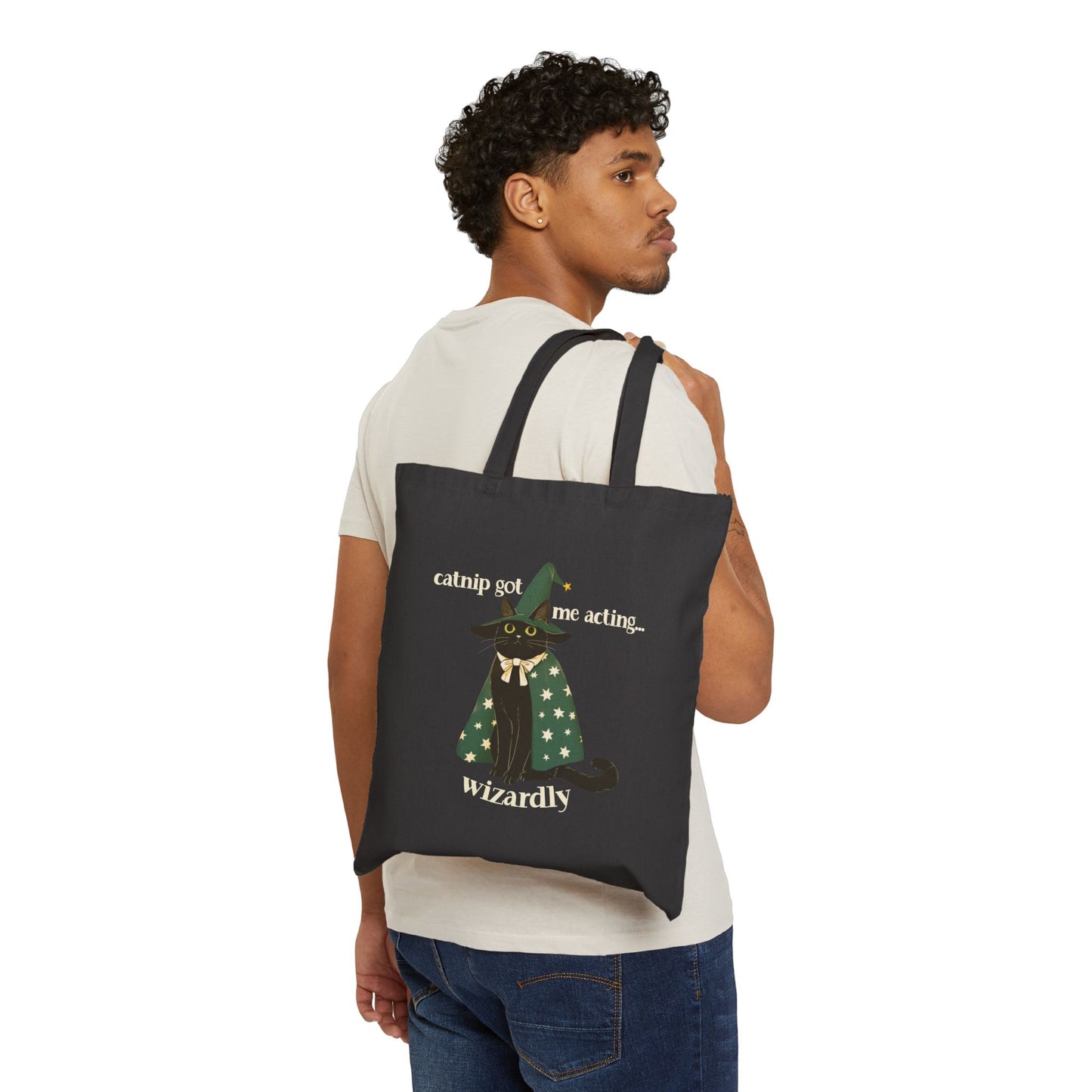 Catnip got me Acting Wizardly - Tote Bag (Black)