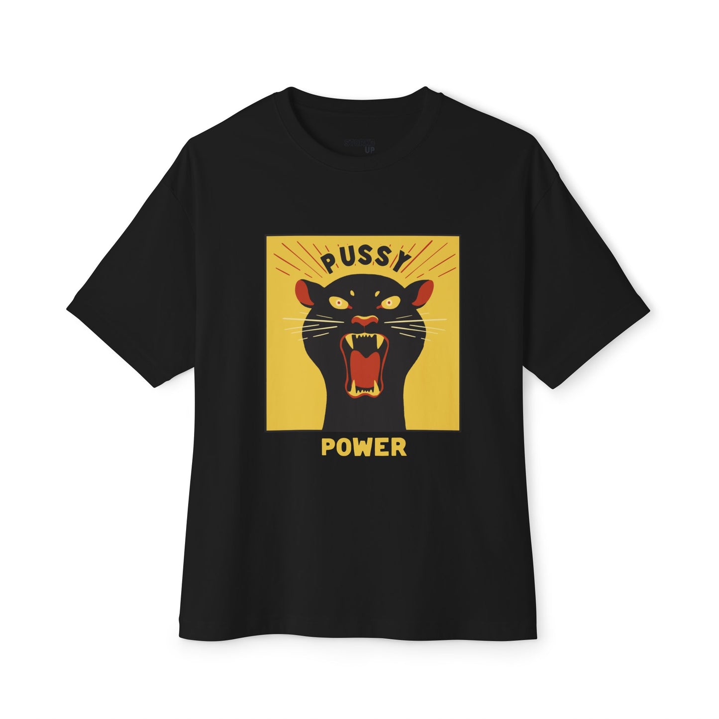 Pussy Power - Unisex Oversized Boxy Tee (Black)