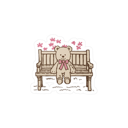 Benched Teddy Bear Sticker