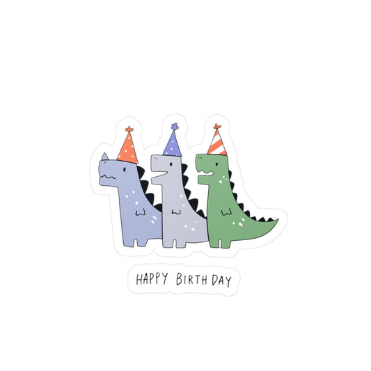 A Dinosaur Happy Birthday Sticker