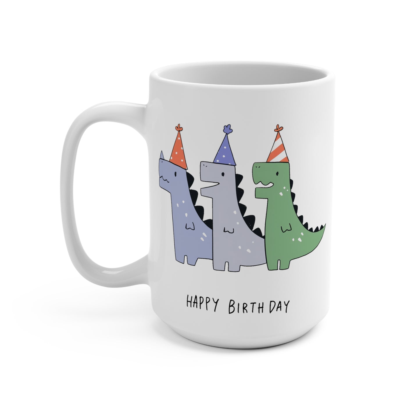 Happy Birthday 3 Dinosaurs Mug