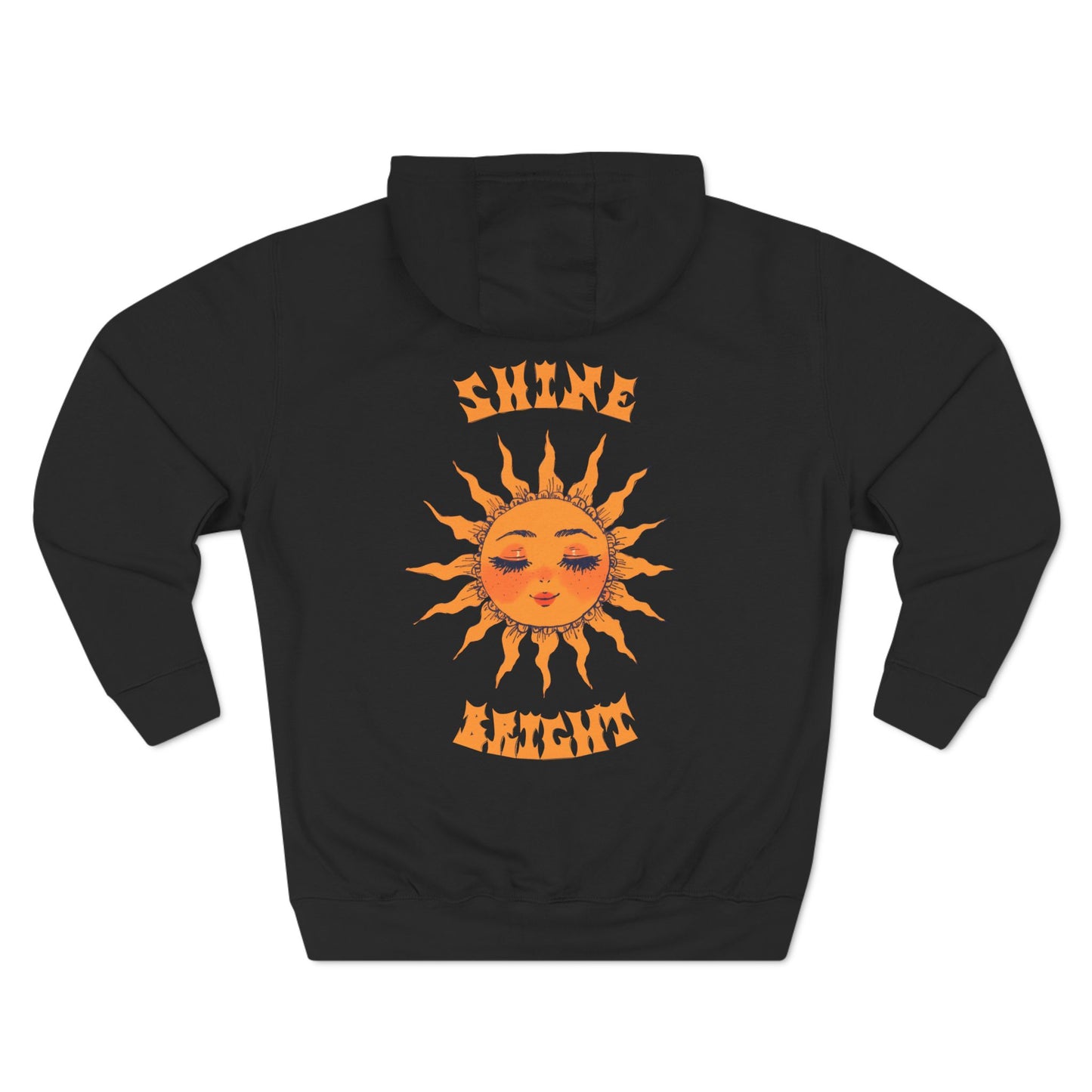 Shine Bright - Three-Panel Fleece Hoodie (Black)