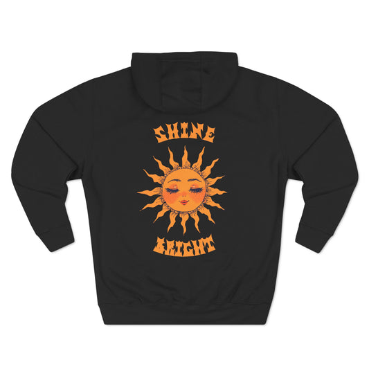 Shine Bright - Three-Panel Fleece Hoodie (Black)