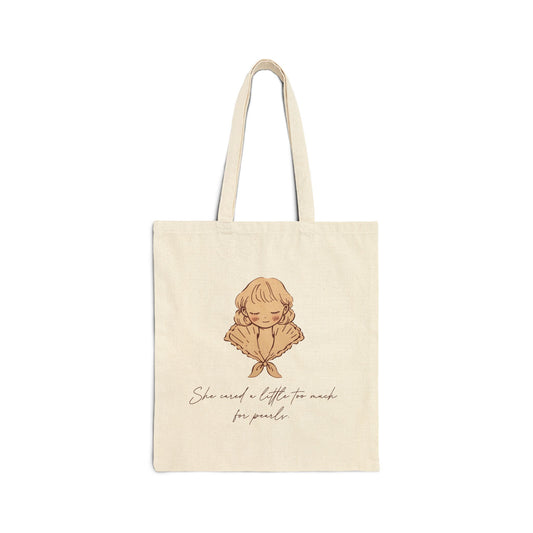 She Cared a Little Too Much for Pearls Tote Bag