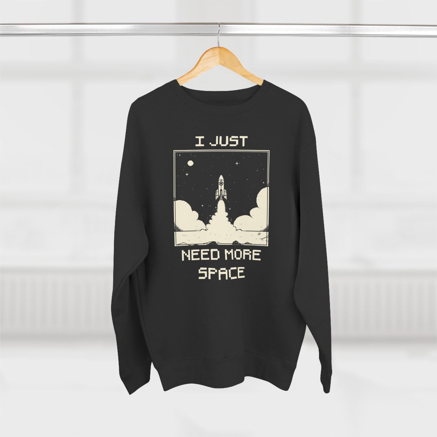 I Just Need More Space - Unisex Crewneck Sweatshirt (Black)