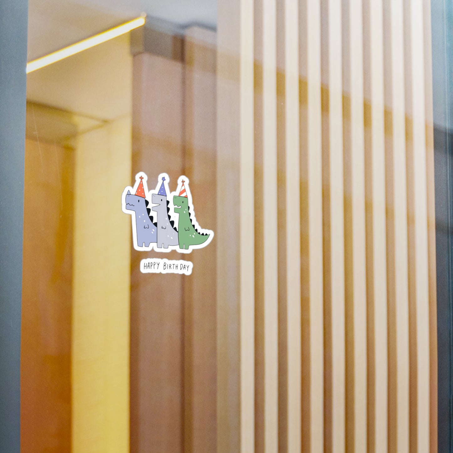 A Dinosaur Happy Birthday Sticker