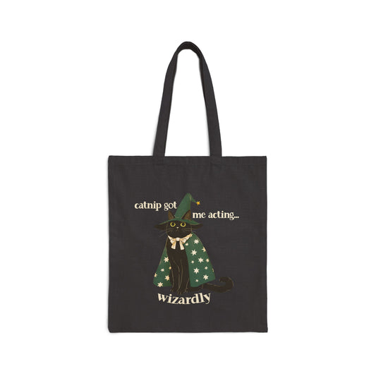 Catnip got me Acting Wizardly - Tote Bag (Black)