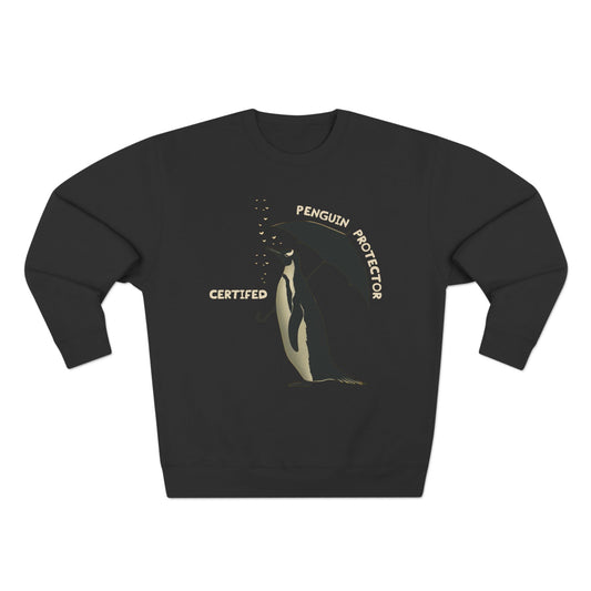 Certified Penguin Protector - Unisex Crewneck Sweatshirt (Black)