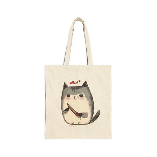 What? Murder Cat Tote Bag