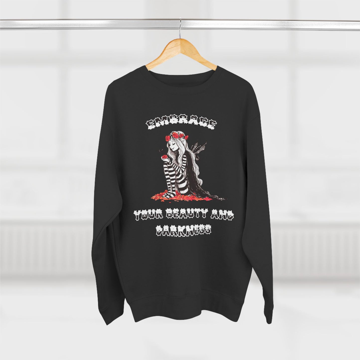 Embrace Your Beauty And Darkness - Unisex Crewneck Sweatshirt (Black)